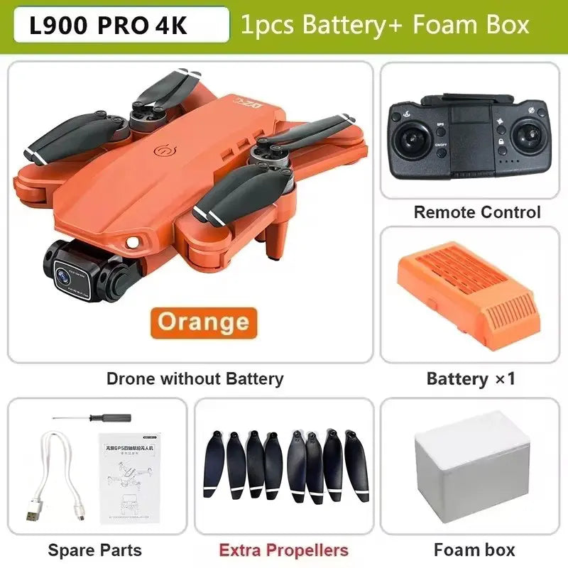 L900 Pro GPS Drone 4K Professional HD Dual Camera 5G Wifi Photography Brushless Foldable Quadcopter RC Distance 1.2KM Dron Toy